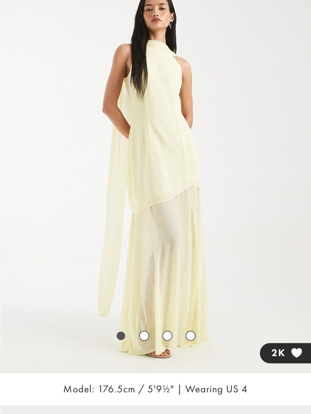 Elegant Pale Yellow Halter Neck Evening Gown